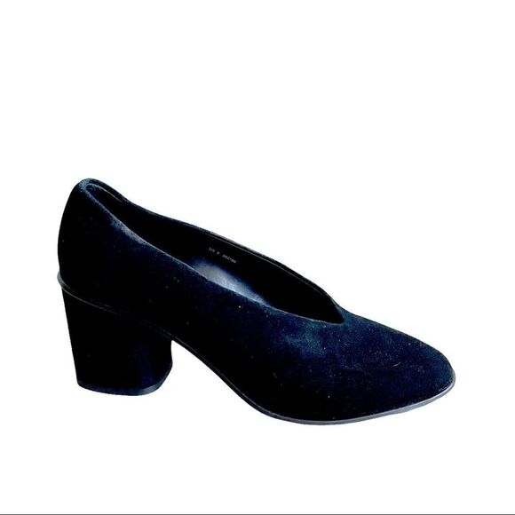 Cos Black Suede Pointy Toe Block Heel Pumps 39 - Picture 5 of 16